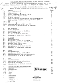 Nutritional status of children in the Pacific Islands: report of visits to South Pacific Commission (Noumea) and to New Hebrides, W. Samoa, Tonga and Fiji: 19 July to  26 August, 1975.