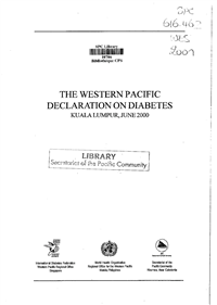 The Western Pacific declaration on diabetes (WPDD): Kuala Lumpur, June 2000