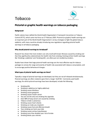 Tobacco: pictorial or graphic health warning on tobacco packaging